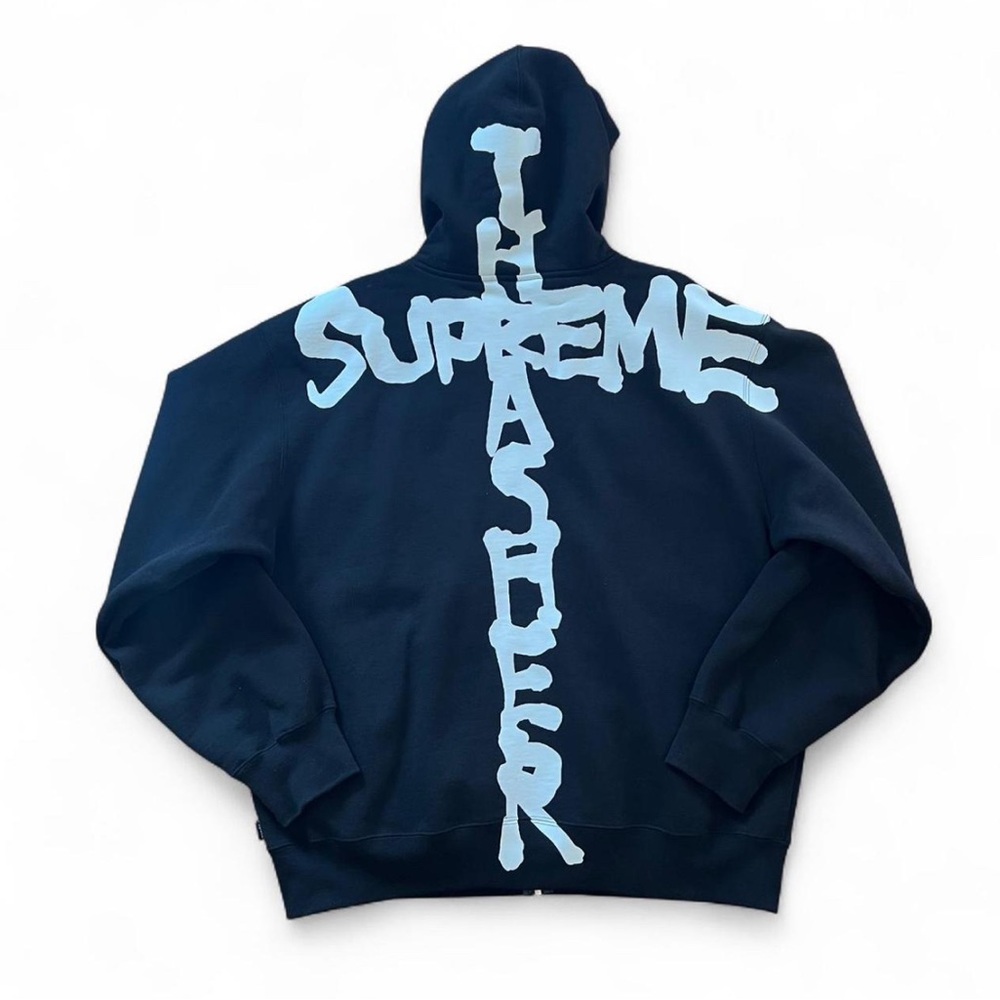 FW24 Supreme x Thrasher Cross Zip Up Hooded Sweatshirt
